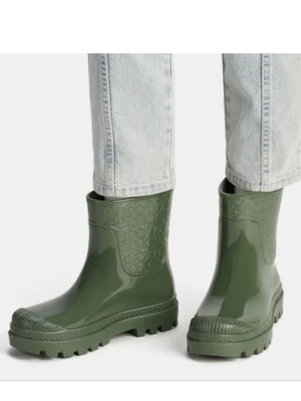 Coach Short Rain Boots | Women’s Size 6 | Army Green | GUC